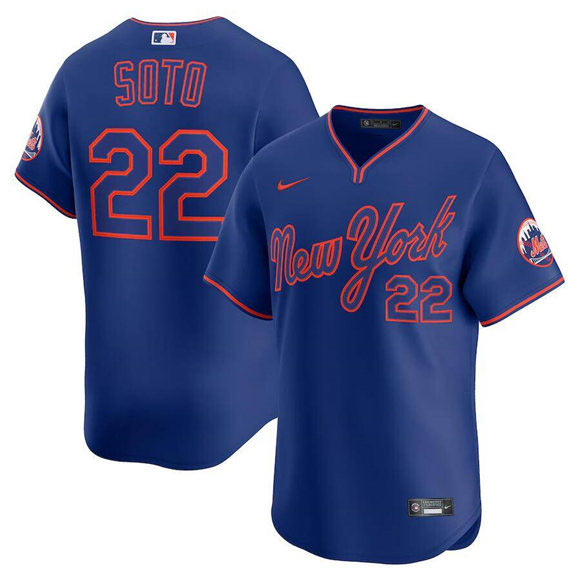 Men's New York Mets 22 Juan Soto Royal Alternate Limited Stitched Baseball Jersey