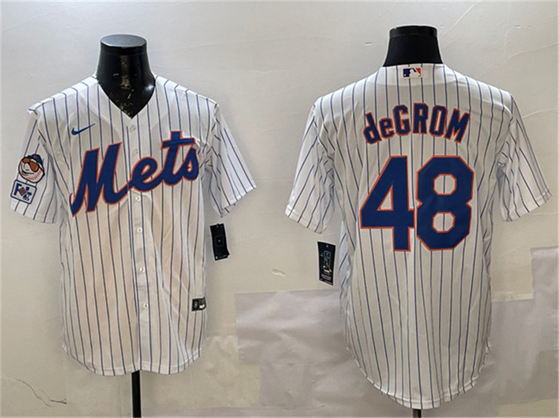Men's New York Mets 48 Jacob DeGrom White 2025 Spring Training Cool Base Stitched Baseball Jersey