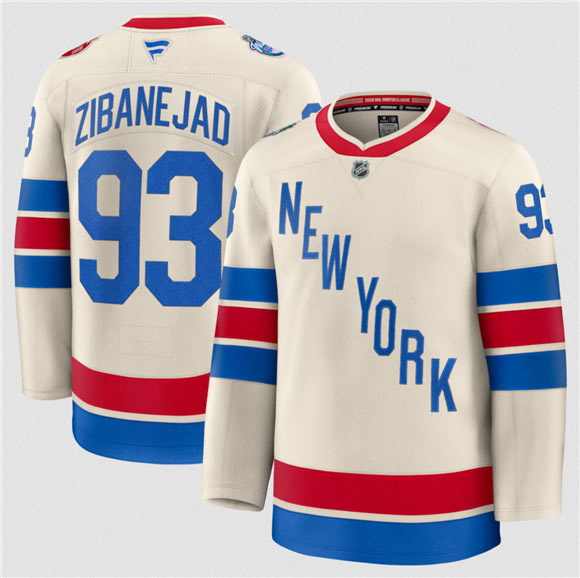 Men's New York Rangers 93 Mika Zibanejad Cream 2026 Winter Classic Stitched Hockey Jersey