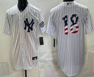 Men's New York Yankees 18 Andrew Benintendi White 2026 USA 250 Fourth of July Home Stadium Stitched Jersey Men's New York Yankees 18 Andrew Benintendi White 2026 USA 250 Fourth of July Home Stadium Stitched Jersey