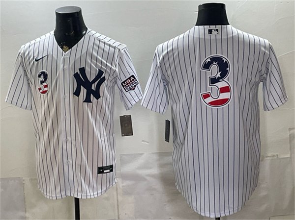 Men's New York Yankees 3 Babe Ruth White 2026 USA 250 Fourth of July Home Stadium Stitched Baseball Jersey Men's New York Yankees 3 Babe Ruth White 2026 USA 250 Fourth of July Home Stadium Stitched Baseball Jersey