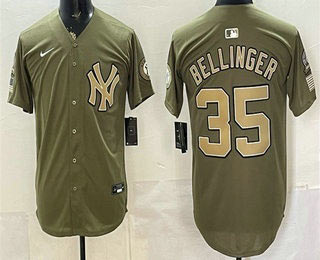 Men's New York Yankees 35 Cody Bellinger Olive 2026 Armed Forces Day Jersey Men's New York Yankees 35 Cody Bellinger Olive 2026 Armed Forces Day Jersey