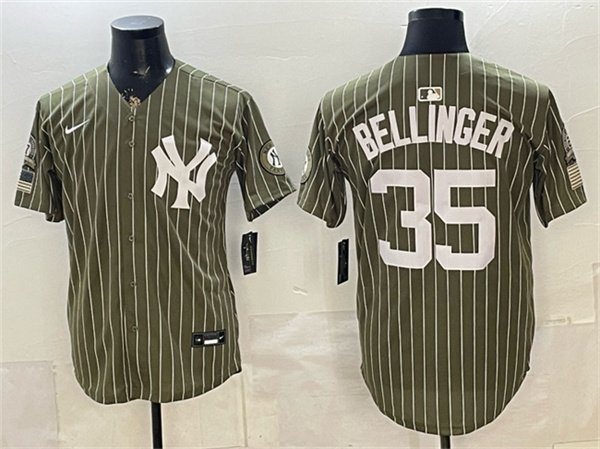 Men's New York Yankees 35 Cody Bellinger Olive 2026 Armed Forces Day Salute To Service Stitched Baseball Jersey Men's New York Yankees 35 Cody Bellinger Olive 2026 Armed Forces Day Salute To Service Stitched Baseball Jersey