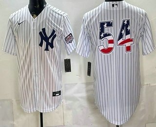 Men's New York Yankees 54 Max Fried White 2026 USA 250 Fourth of July Home Stadium Stitched Jersey Men's New York Yankees 54 Max Fried White 2026 USA 250 Fourth of July Home Stadium Stitched Jersey