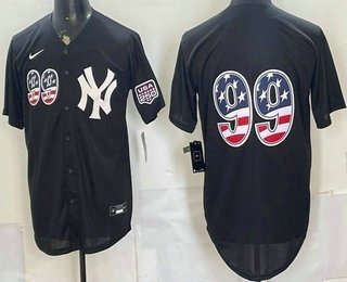Men's New York Yankees 99 Aaron Judge Black USA 250 Fourth of July Stitched Baseball Jersey Men's New York Yankees 99 Aaron Judge Black USA 250 Fourth of July Stitched Baseball Jersey