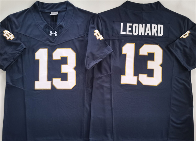 Men's Notre Dame Fighting Irish 13 Riley Leonard Navy 2024 F.U.S.E. Limited Stitched Jersey