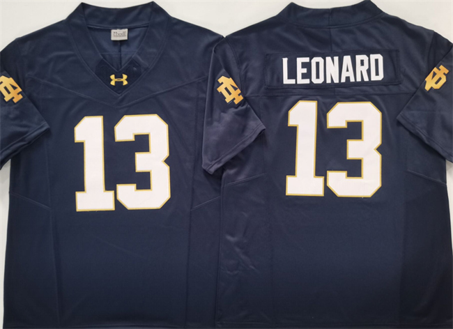 Men's Notre Dame Fighting Irish 13 Riley Leonard Navy 2025 F.U.S.E. Limited Stitched Jersey