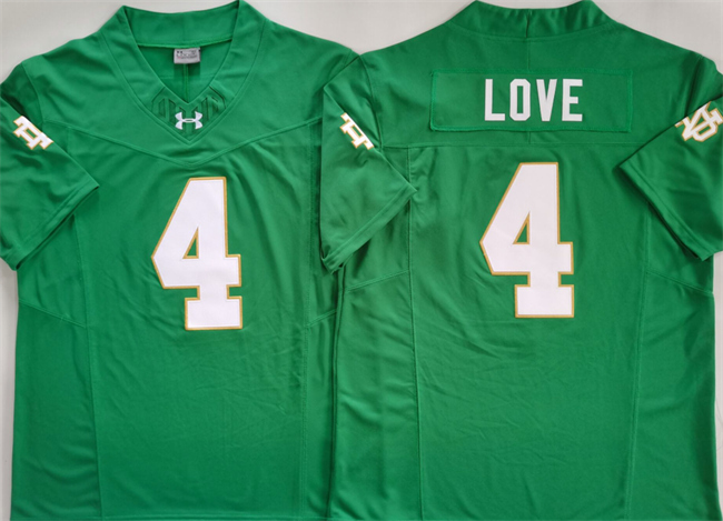 Men's Notre Dame Fighting Irish 4 Jeremiyah Love Green 2024 F.U.S.E. Limited Stitched Jersey