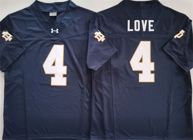Men's Notre Dame Fighting Irish 4 Jeremiyah Love Navy 2025 F.U.S.E. Limited Stitched Jersey