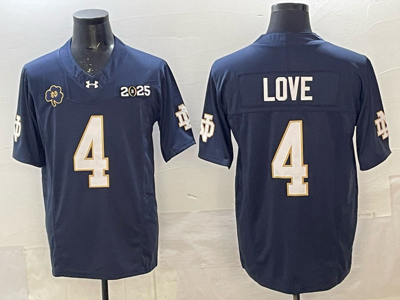 Men's Notre Dame Fighting Irish 4 Jeremiyah Love Navy F.U.S.E