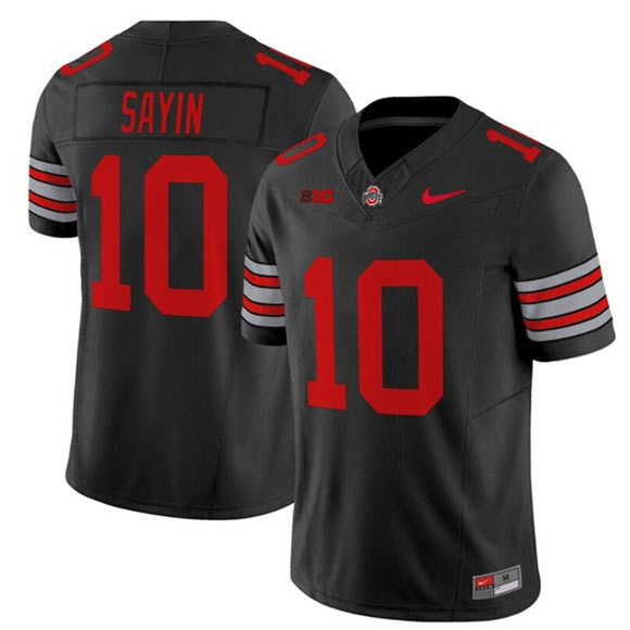 Men's Ohio State Buckeyes 10 Julian Sayin Black F.U.S.E. Stitched Football Jersey