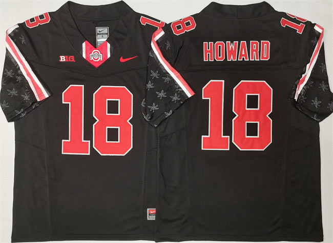 Men's Ohio State Buckeyes 18 Will Howard Black 2025 F.U.S.E. Limited Stitched Jersey