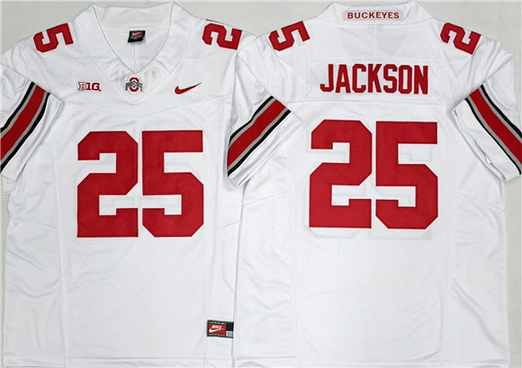 Men's Ohio State Buckeyes 25 Lamar Bo Jackson White 2025 F.U.S.E. Limited Stitched Jersey