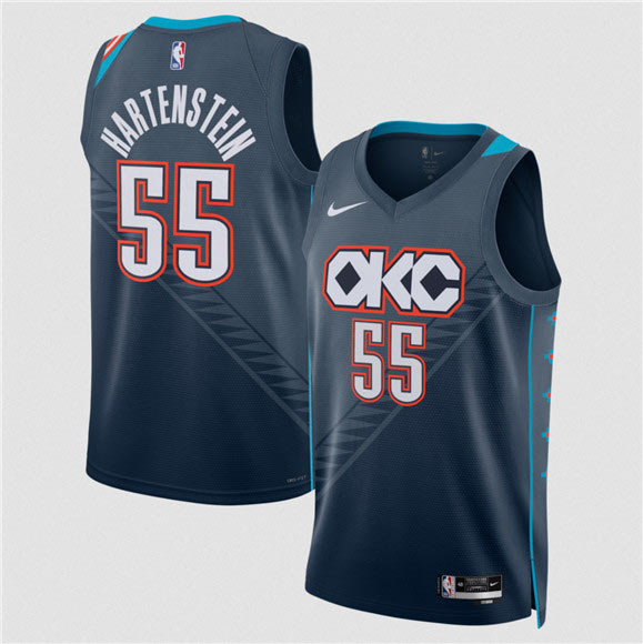 Men's Oklahoma City Thunder 55 Isaiah Hartenstein Navy 2025 26 City Edition Swingman Stitched Basketball Jersey