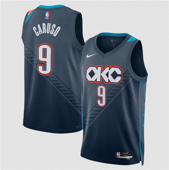 Men's Oklahoma City Thunder 9 Alex Caruso Navy 2025 26 City Edition Swingman Stitched Basketball Jersey