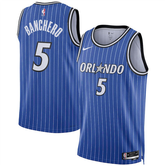 Men's Orlando Magic 5 Paolo Banchero Blue 2025 Icon Edition Stitched Basketball Jersey