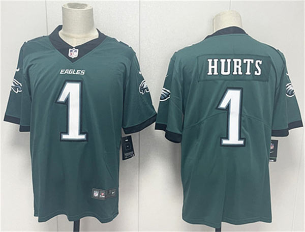 Men's Philadelphia Eagles 1 Jalen Hurts Green 2024 New Vapor Untouchable Limited Football Stitched Jersey