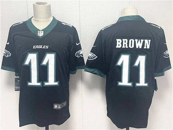 Men's Philadelphia Eagles 11 A.J. Brown Black 2024 New Vapor Untouchable Limited Football Stitched Jersey