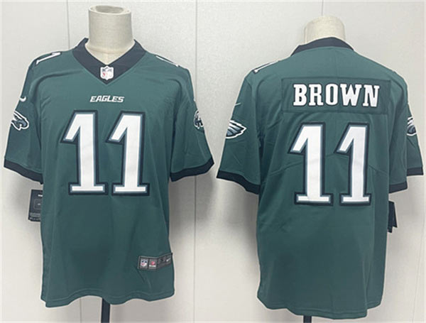 Men's Philadelphia Eagles 11 A.J. Brown Green 2024 New Vapor Untouchable Limited Football Stitched Jersey