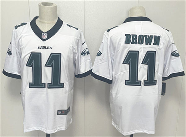 Men's Philadelphia Eagles 11 A.J. Brown White 2024 New Vapor Untouchable Limited Football Stitched Jersey