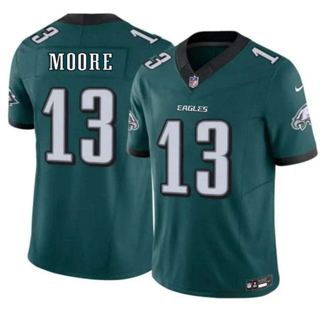 Men's Philadelphia Eagles 13 Elijah Moore Green 2026 F.U.S.E. Vapor Untouchable Limited Stitched Football Jersey