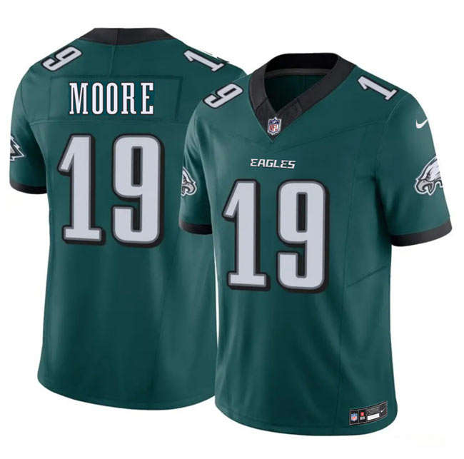 Men's Philadelphia Eagles 19 Elijah Moore Green 2026 F.U.S.E. Vapor Untouchable Limited Football Stitched Jersey