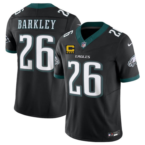 Men's Philadelphia Eagles 26 Saquon Barkley Black 2025 F.U.S.E. With 4 Star C Patch Vapor Untouchable Limited Football Stitched Jersey