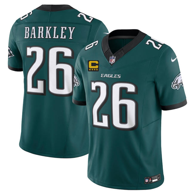 Men's Philadelphia Eagles 26 Saquon Barkley Green 2025 F.U.S.E. With 4 Star C Patch Vapor Untouchable Limited Stitched Football Jersey