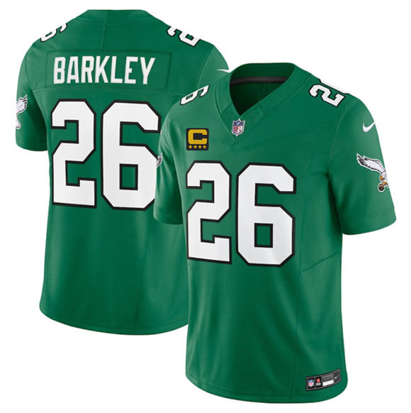 Men's Philadelphia Eagles 26 Saquon Barkley Kelly Green 2025 F.U.S.E. With 4 Star C Patch Vapor Untouchable Limited Throwback Football Stitched Jersey