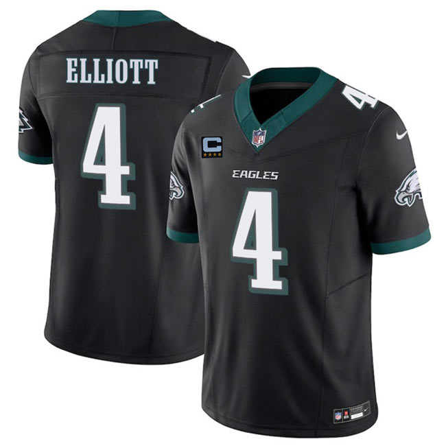 Men's Philadelphia Eagles 4 Jake Elliott Black 2025 F.U.S.E. With 4 Star C Patch Vapor Untouchable Limited Throwback Stitched Football Jersey