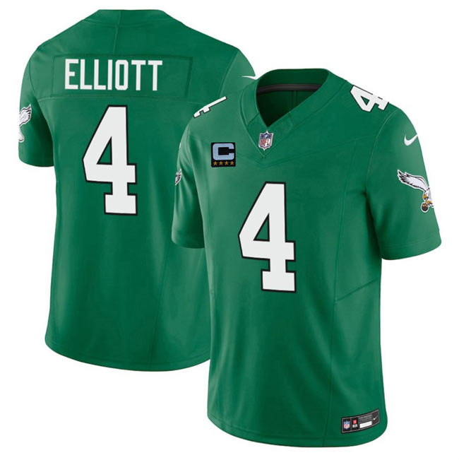 Men's Philadelphia Eagles 4 Jake Elliott Kelly Green 2025 F.U.S.E. With 4 Star C Patch Vapor Untouchable Limited Throwback Stitched Football Jersey