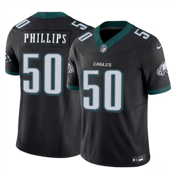 Men's Philadelphia Eagles 50 Jaelan Phillips Black 2025 F.U.S.E. Vapor Untouchable Limited Football Stitched Jersey
