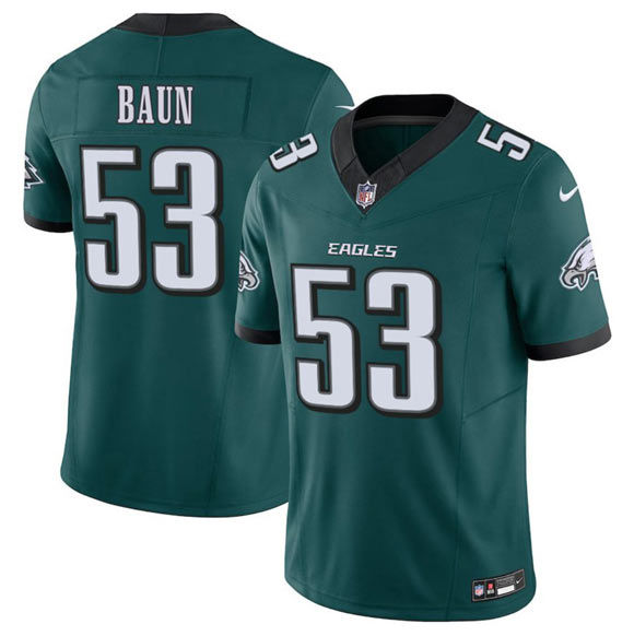 Men's Philadelphia Eagles 53 Zack Baun Green 2025 F.U.S.E