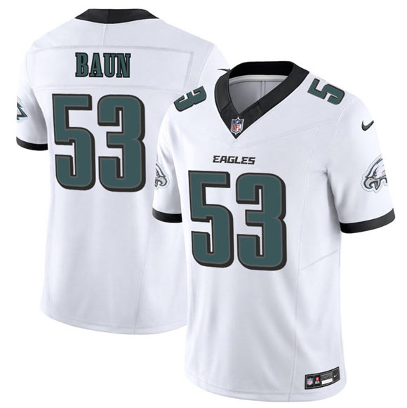 Men's Philadelphia Eagles 53 Zack Baun White 2025 F.U.S.E