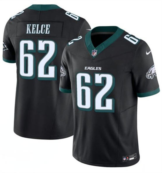 Men's Philadelphia Eagles 62 Jason Kelce Black 2024 F.U.S.E. Vapor Untouchable Limited Football Stitched Jersey