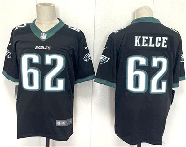 Men's Philadelphia Eagles 62 Jason Kelce Black 2024 New Vapor Untouchable Limited Football Stitched Jersey