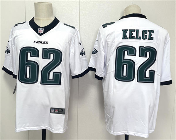 Men's Philadelphia Eagles 62 Jason Kelce White 2024 New Vapor Untouchable Limited Football Stitched Jersey
