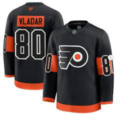 Men's Philadelphia Flyers 80 Dan Vladar Black 2024 25 Alternate Stitched Hockey Jersey
