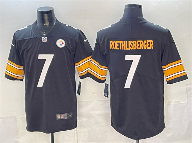 Men's Pisttburgn Steelers 7 Ben Roethlisberger Black Vapor Untouchable Limited Stitched Football Jersey