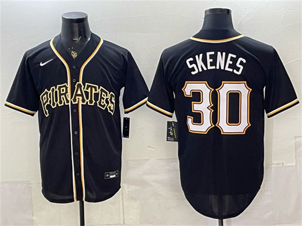 Men's Pittsburgh Pirates 30 Paul Skenes 2026 Fashion Black Out Stitched Baseball Jersey