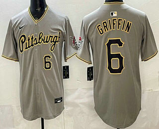 Men's Pittsburgh Pirates 6 Konnor Griffin Grey Limited Jersey