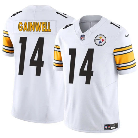Men's Pittsburgh Steelers 14 Kenneth Gainwell White 2025 F.U.S.E. Vapor Limited Football Stitched Jersey