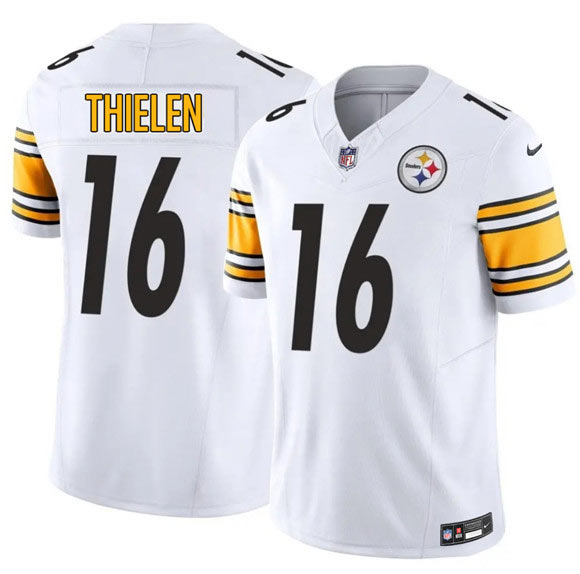 Men's Pittsburgh Steelers 16 Adam Thielen White 2025 F.U.S.E. Vapor Limited Football Stitched Jersey