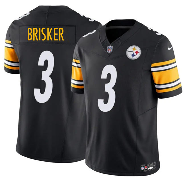Men's Pittsburgh Steelers 3 Jaquan Brisker Black 2025 F.U.S.E. Vapor Limited Stitched Football Jersey