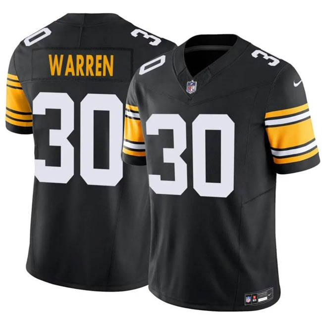 Men's Pittsburgh Steelers 30 Jaylen Warren Black 2025 F.U.S.E. Alternate Vapor Untouchable Limited Stitched Jersey