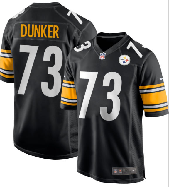 Men's Pittsburgh Steelers 73 Gennings Dunker Black Replica Home Stitched Jersey Men's Pittsburgh Steelers 73 Gennings Dunker Black Replica Home Stitched Jersey