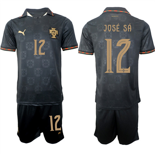 Men's Portugal 12 JOSE SA National Team FIFA x World Cup 2026 Away Gray On Eusebio special edition Jersey