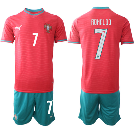 Men's Portugal 7 RONALDO National Team FIFA x World Cup 2026 Home Red On Eusebio special edition Jersey