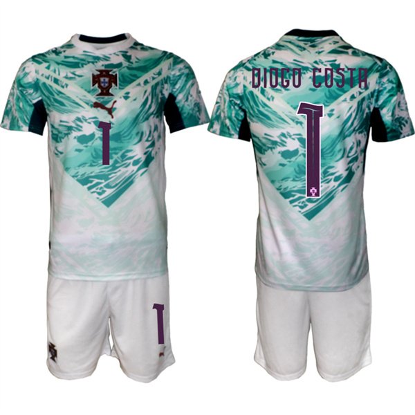 Men's Portugal Team 1 Diogo Costa Green 2026 World Cup Away Soccer Jersey Suit Men's Portugal Team 1 Diogo Costa Green 2026 World Cup Away Soccer Jersey Suit