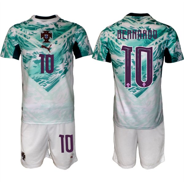 Men's Portugal Team 10 Bernardo Silva Green 2026 World Cup Away Soccer Jersey Suit Men's Portugal Team 10 Bernardo Silva Green 2026 World Cup Away Soccer Jersey Suit